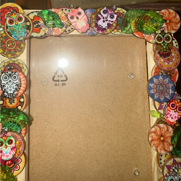 Sold Colorful Handcrafted Owl-Themed Picture Frame- 4x6 - Picture 2 of 5